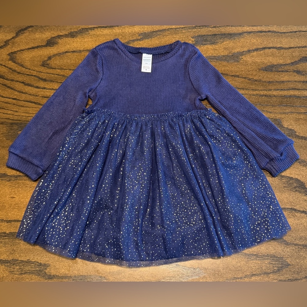 Carter's Glittery Navy Dress 24 Months, NWOT